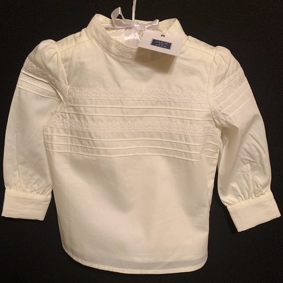 Janie and Jack High collared cream blouse - Picture 1 of 1
